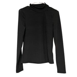 Emery Rose SHEIN Women's Long Sleeve High Neck Knit Top Solid Black New Size M